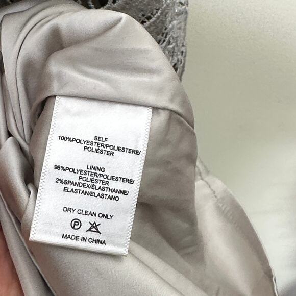 BHLDN x ANTHROPOLOGIE Emmeline Lace Dress Silver Metallic Sz 10 {QQ12} - Picture 6 of 6